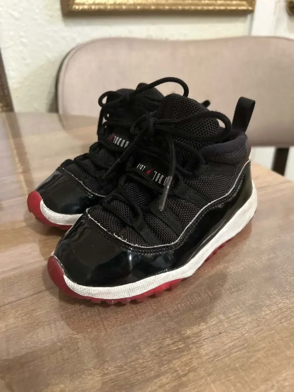 Air Jordan 11 Retro Bred Toddler Shoes Black-True Red-White 378040-061